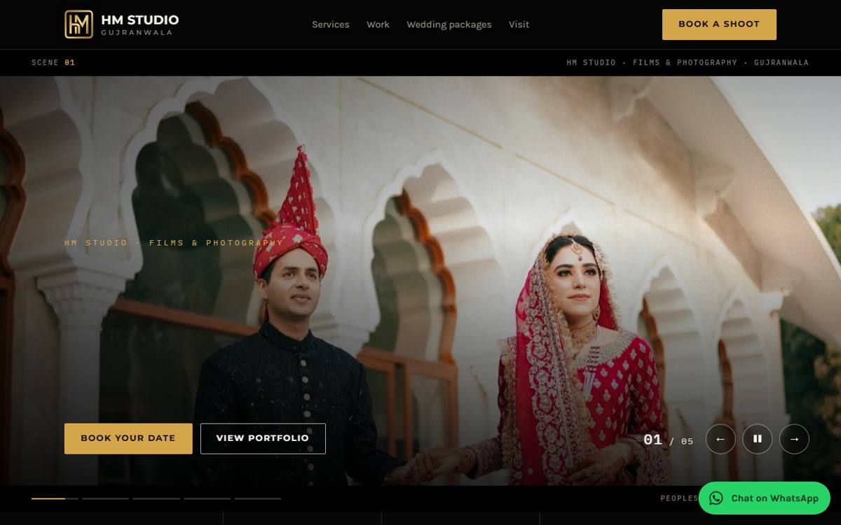 HM Studio website homepage